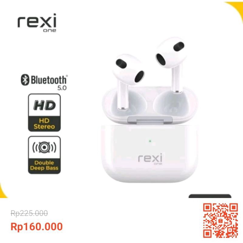 rexione WA03 PRO TWS EARPHONE DOUBLE DEEP BASS  - HD STEREO - WHITE WA-03