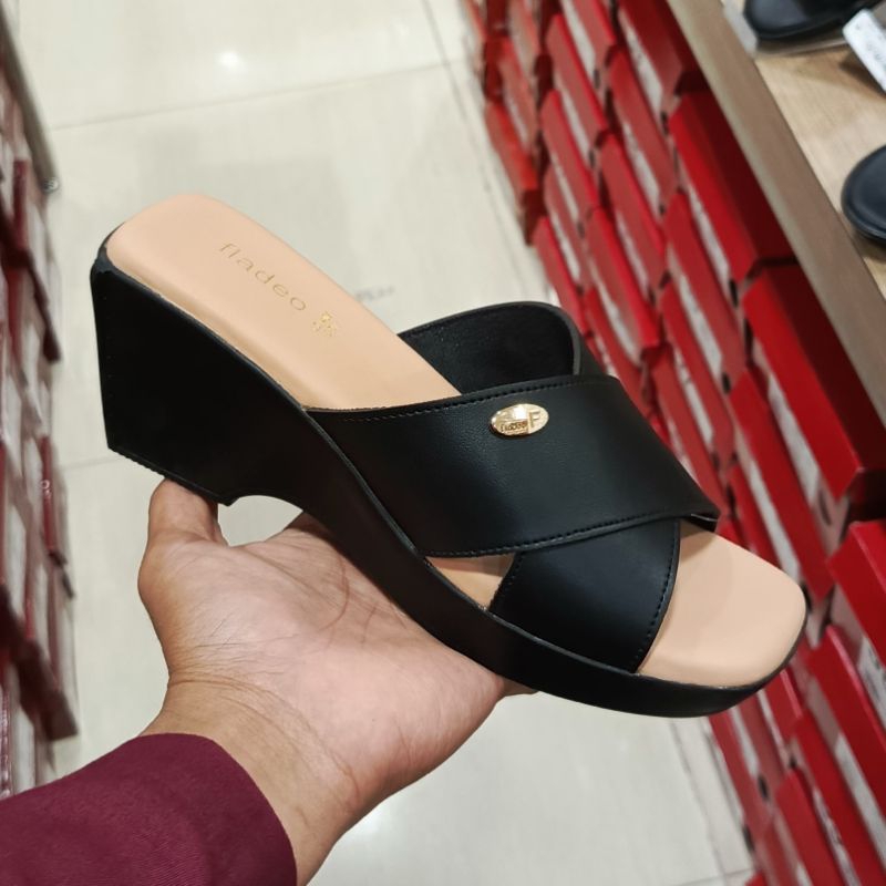 WEDGES WANITA TINGGI HAK 7cm SOFT INSOL FLADEO KEREN KEKINIAN SANDAL IBU - IBU HAK WEDGES TINGGI STO