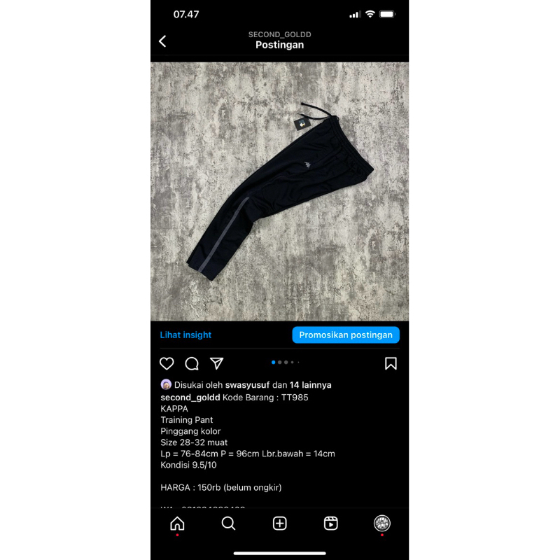 Celana Training Kappa TT985