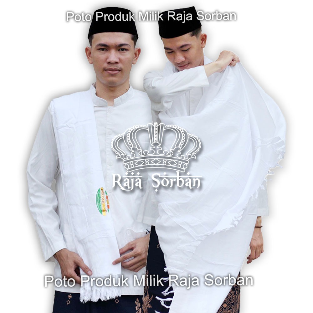Sorban Kashmiri Putih Polos - Sorban Panjang Rumbay - Sorban Polos