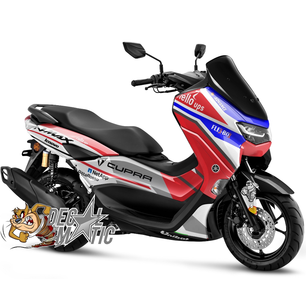 Stiker Decal Full body Nmax Old 2015 2016 2017 2018 2019 NEw Nmax 2020 - 2023 Grafis Merah Putih