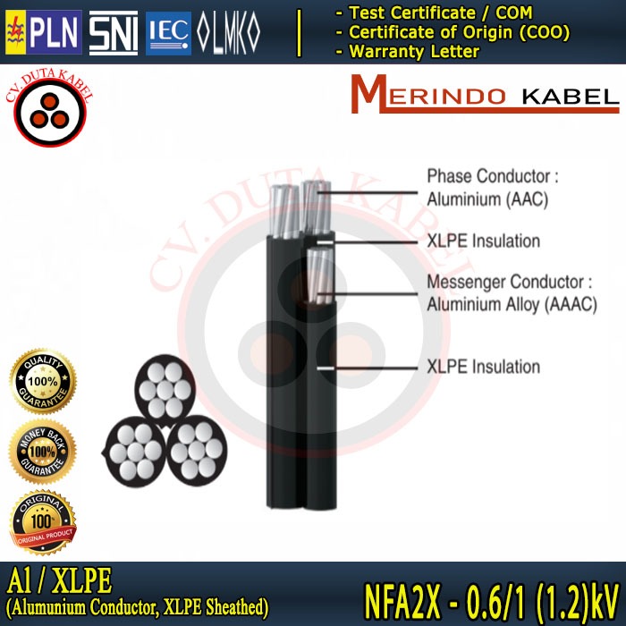 Kabel NFA2X 3x16 mm2 MERINDO /Twisted Cable/Kabel Udara/SR/LVTC