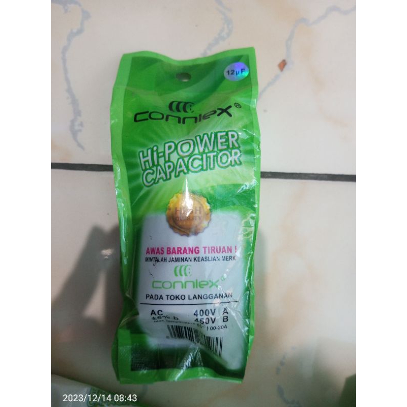 kapasitor pompa air 12uf