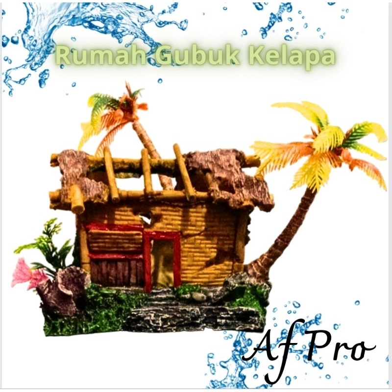 Hiasan Dekorasi Aquarium Aquascape Rumah /Gubuk Kelapa