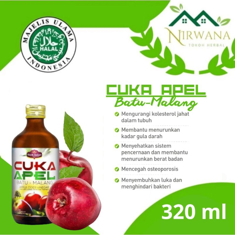 

Cuka Apel Natural Apple Cider Vinegar Royal Sultan batu malang 320 ml