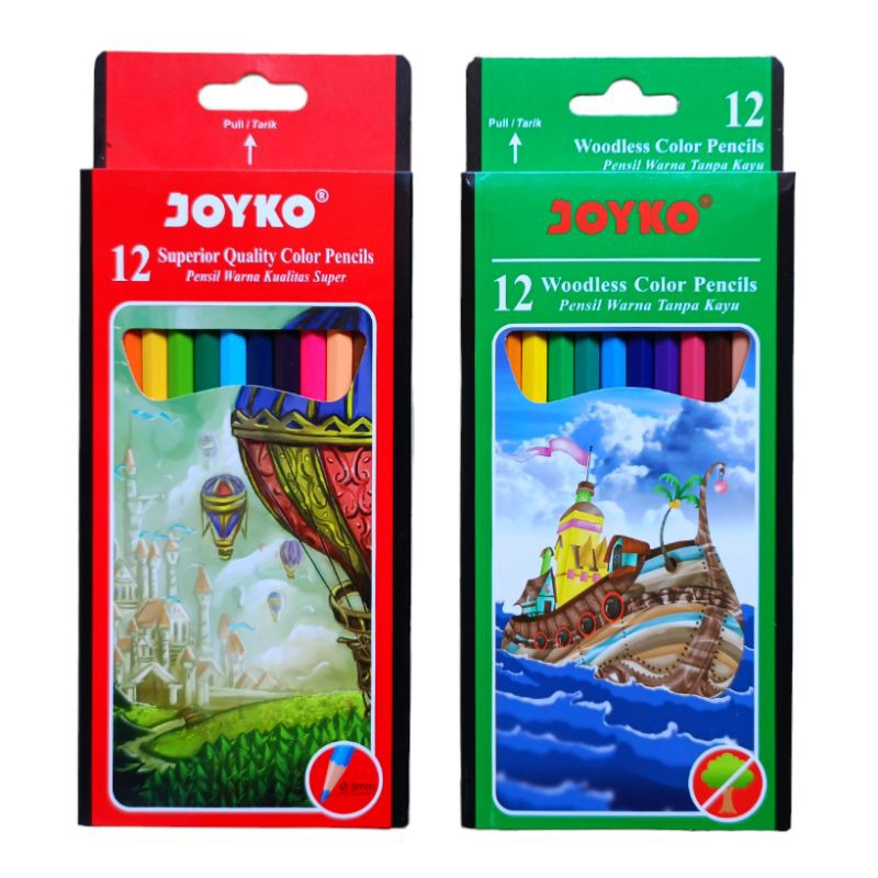 

Pensil Warna Joyko 12 Warna Panjang Superior Quality Color Pencils