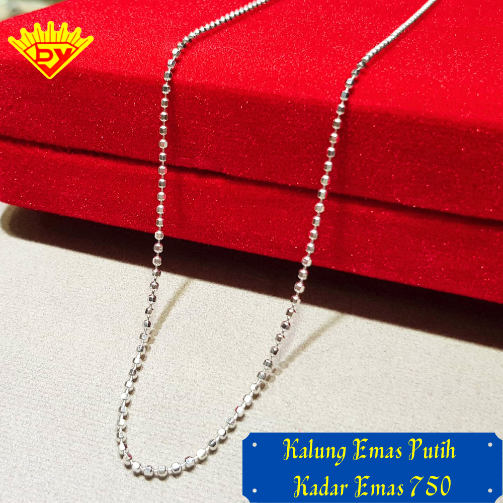 Kalung Rantai Emas Putih 754 Kadar Emas 750