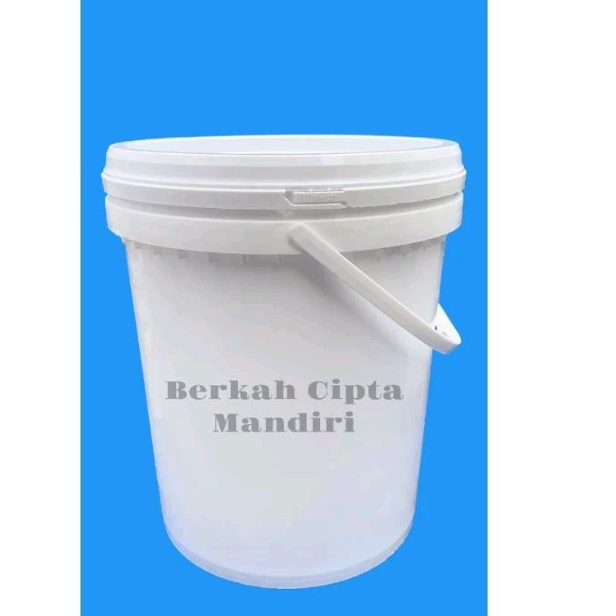 Ember 25kg 20 Liter / wadah makanan / wadah cat Putih Polos Tutup Segel (Baru)