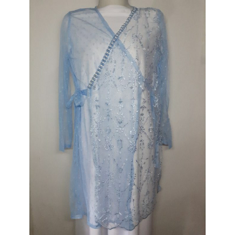 WARNA SKY BLUE BIRU LANGIT Outer Brukat Outer Kebaya Outer Payet Outer Aesthetic Outer Kebaya Wisuda