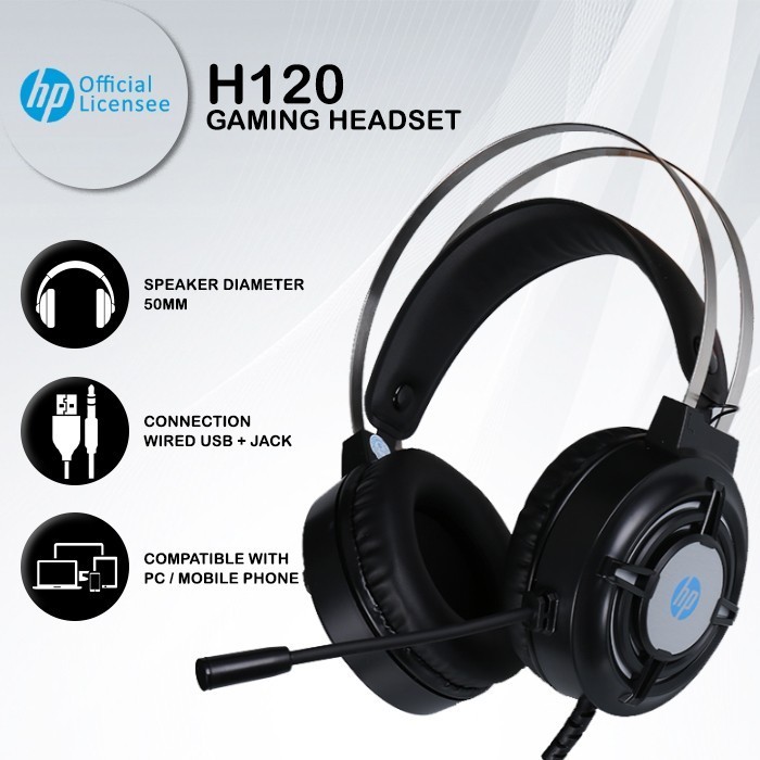 Headset Gaming/ Gaming Headphone HP H120 - USB+Jack RGB Gaming Headset