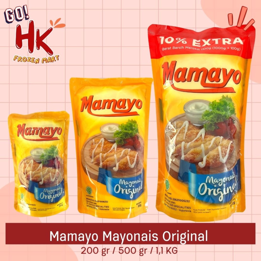 Mamayo Mayonaise Original 200gr 500gr 1KG bonus 100gr salad dressing mayo risol margo HK Frozen Mart