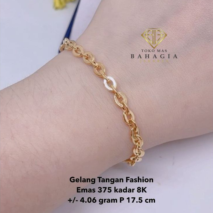 Gelang Tangan Rantai Nori Emas 375 Kadar 8K