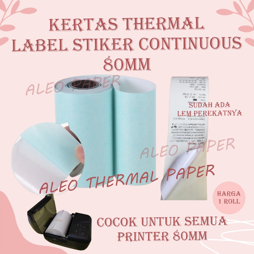 

ALEO THERMAL LABEL STIKER 80MM STIKER LABEL THERMAL PRINTER 80MM BLUETOOTH PAPERANG PREMIUM