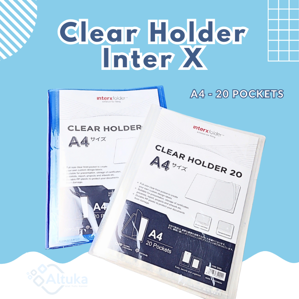 

MAP DOKUMEN HOLDER A4 ISI 20 POCKET INTER X / MAP DOKUMEN KEEPER A4 INTER X