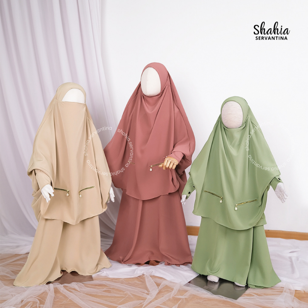 WAJIB PUNYA SHAHIA SERVANTINA - LATHIFA SET FK INSTAN ANAK PEREMPUAN GAMIS SYARI ANAK