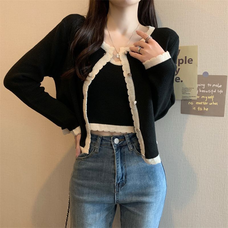 ARIN SET -  Set Inner dan Outer Cewek Korean Style / Set Kardigan Wanita Korean Style / Cardigan Cew