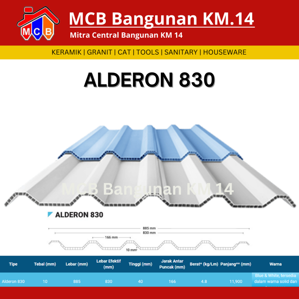 GENTENG UPVC ALDERON 830