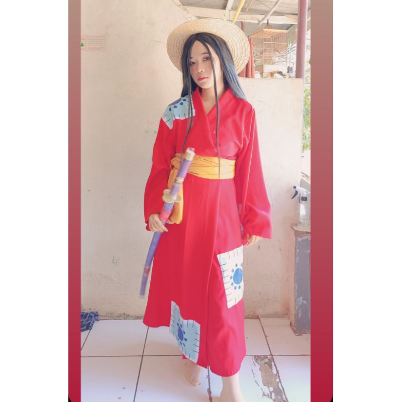 RENTAL COSPLAY ANIME ONE PIECE MONKEY D LUFFY WANO BISA UNTUK WANITA DAN PRIA