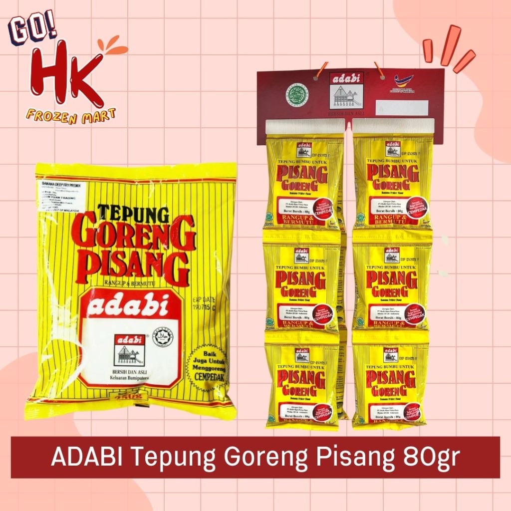 

Adabi Tepung Pisang Goreng 80gr | kemasan sachet vanili cempedak praktis siap masak HK Frozen Mart