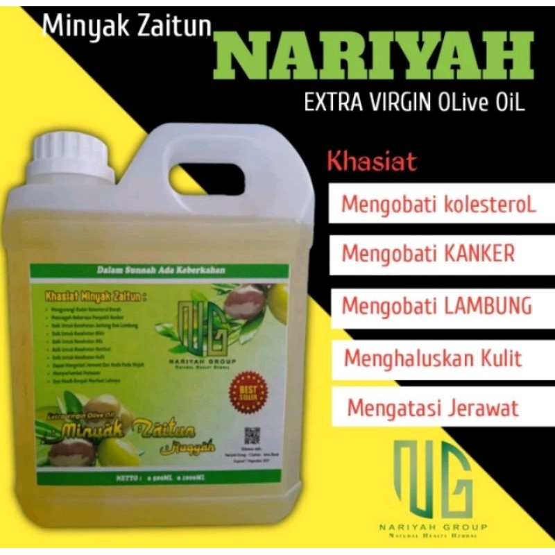 

Minyak Zaitun Nariyah Ekstrak Virgin Olive Oil 1 Liter