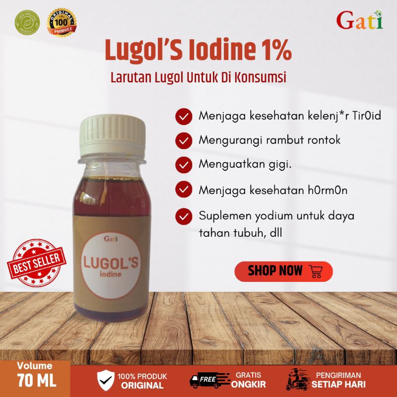 Iodine Lugol 1%/Larutan lugol /Lugol's Solution  70ml