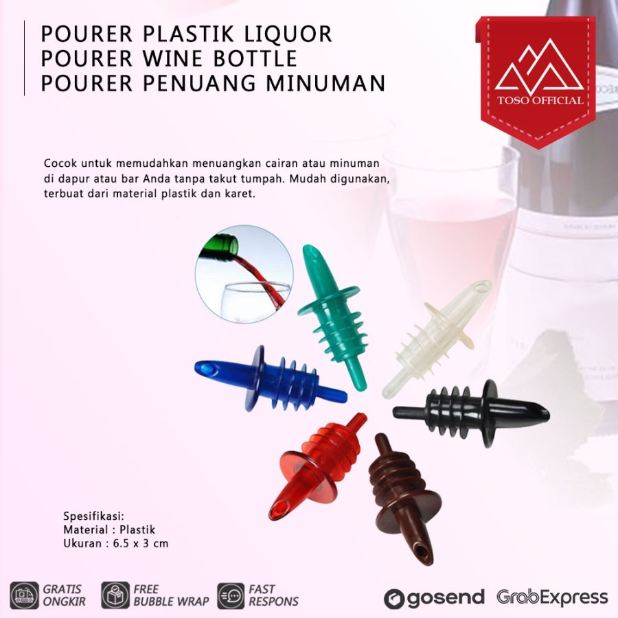 Plastik Pourer Liquor Bottle Pourer Penuang Minuman Botol Pourer Wine