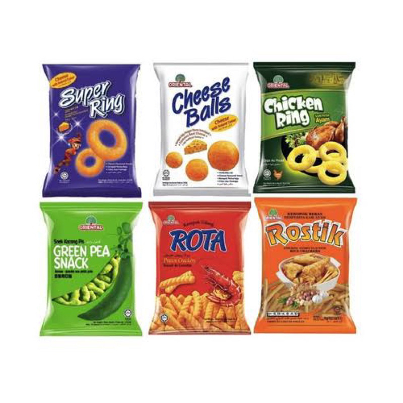 

Oriental Snack Super Ring Rota Green Pea Rostik Chicken Ring 60g