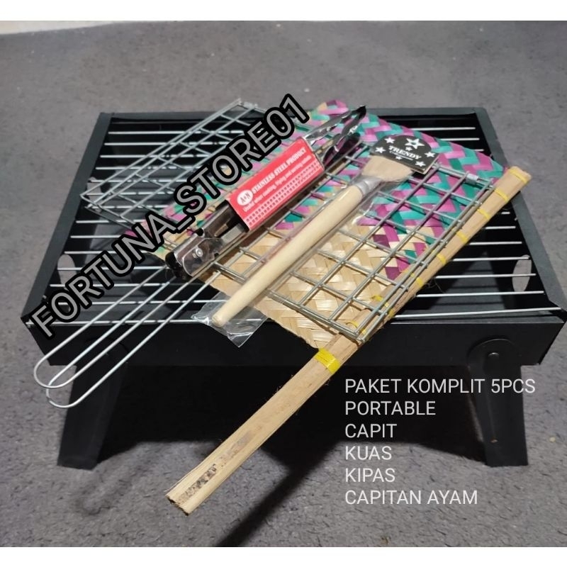 Panggangan Portable Bakaran Sate Ikan Ayam Sosis Bakar