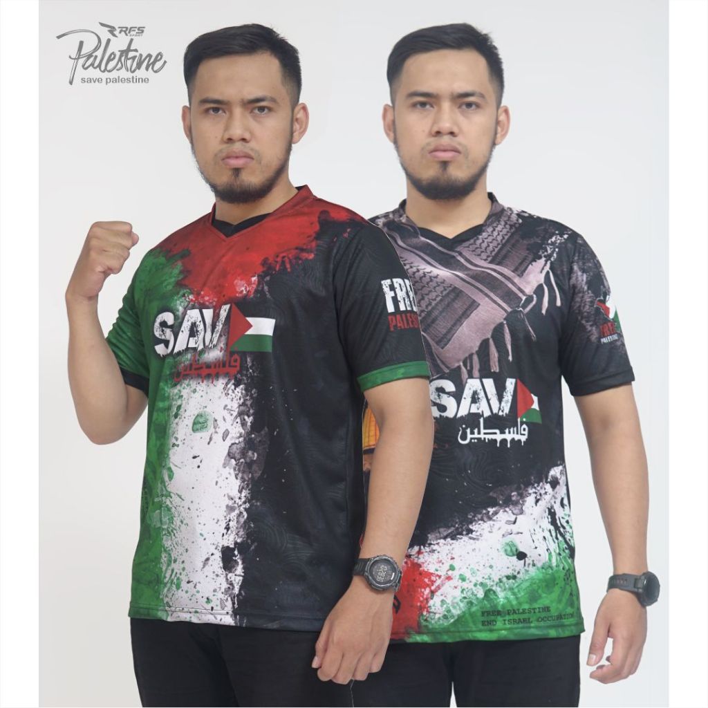 Rfs Sport Jersey kaos Palestine 001 Polyester - Atasan Baju Dewasa