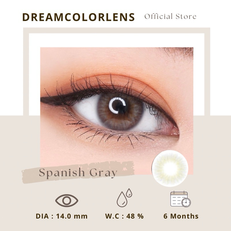 Softlens Princess Spanish Grey / Gray / Abu Normal Minus Beda Minus