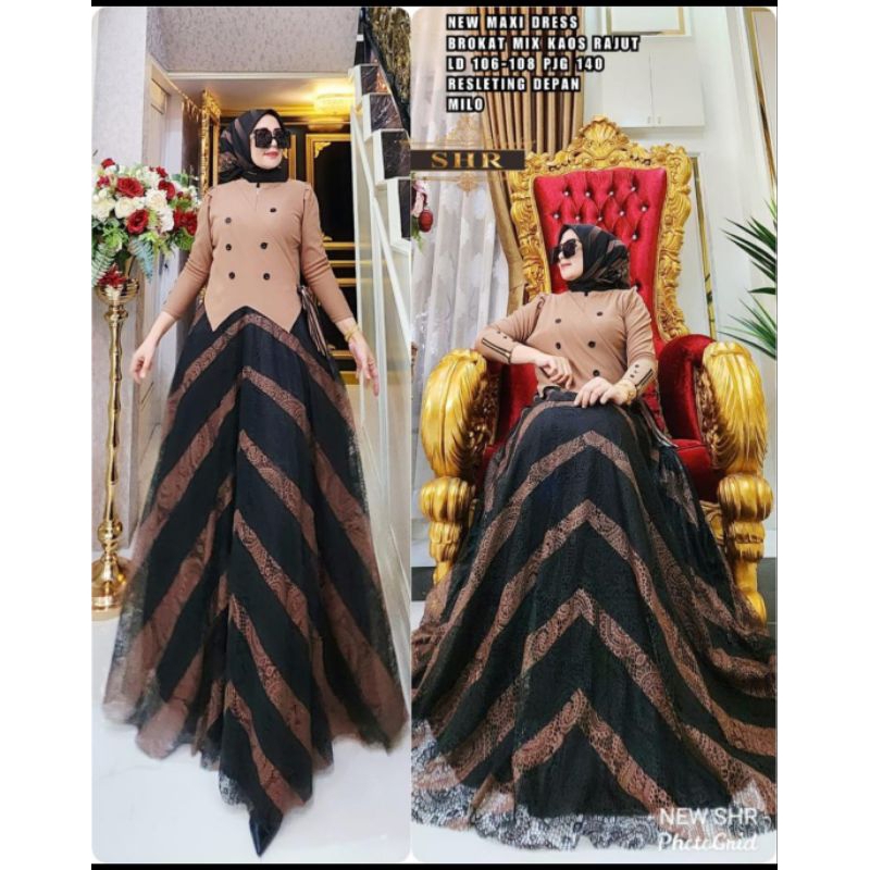 GAMIS SHR BROKAT TERBARU KAOS RAJUT