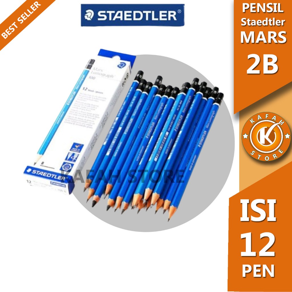 

PENSIL STAEDTLER MARS LUMOGRAPH 100 2B 1 PACK ISI 12 PCS KAFAH STORE