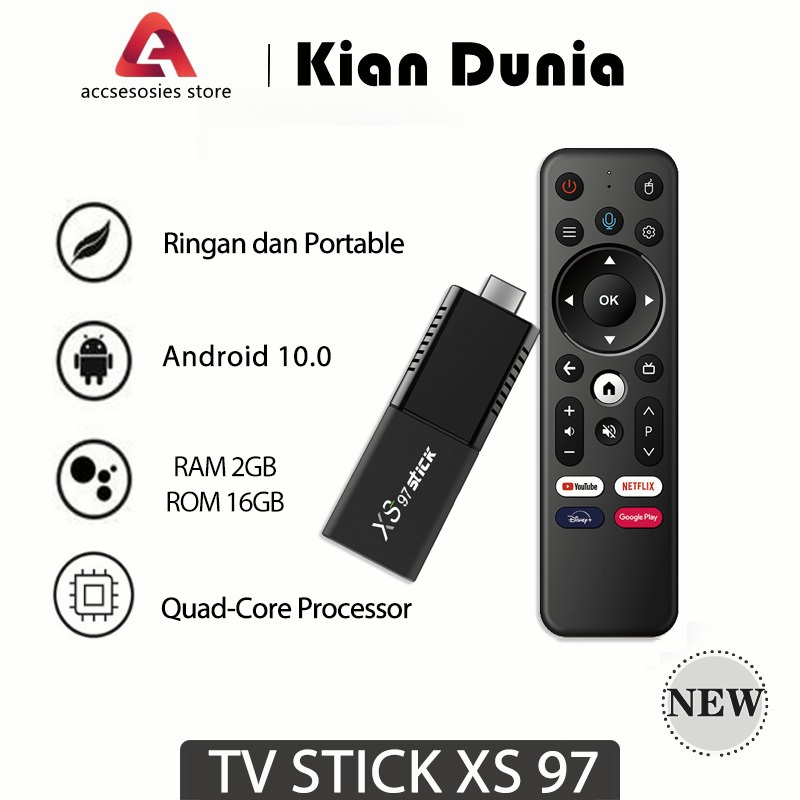 XS97 4K HDR Android TV Stick Android Smart TV IPTV Global Version WIFI TV Stick TV BOX Android 10.0 