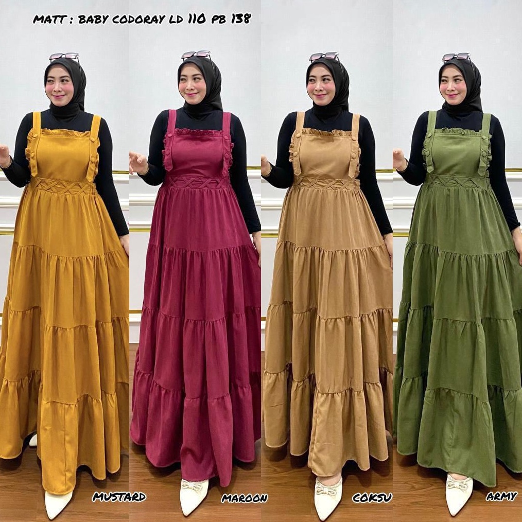 Ready Stok QF. Gamis Overall 924 polos / Overall / Gamis Overall 