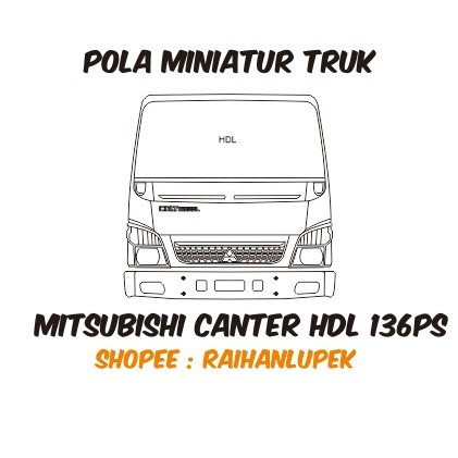 Pola Miniatur Truk Mitsubishi Canter HDL 136 PS