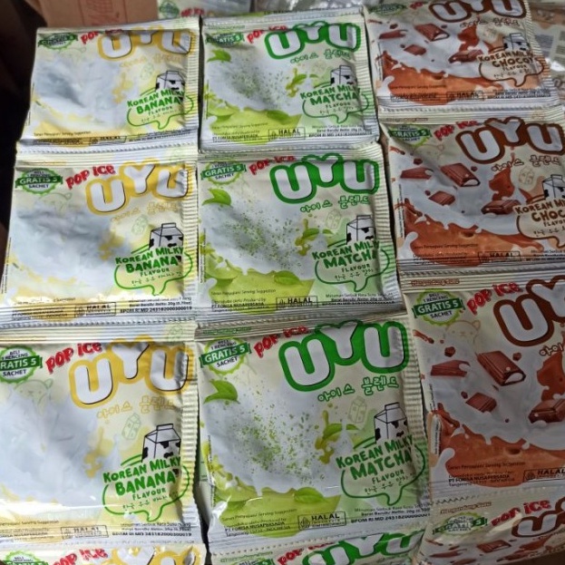 

XYHZ7149 [PROMO SALE!!!] Pop Ice Uyu Korean Milky Choco Matcha Banana 10x20gr Popice