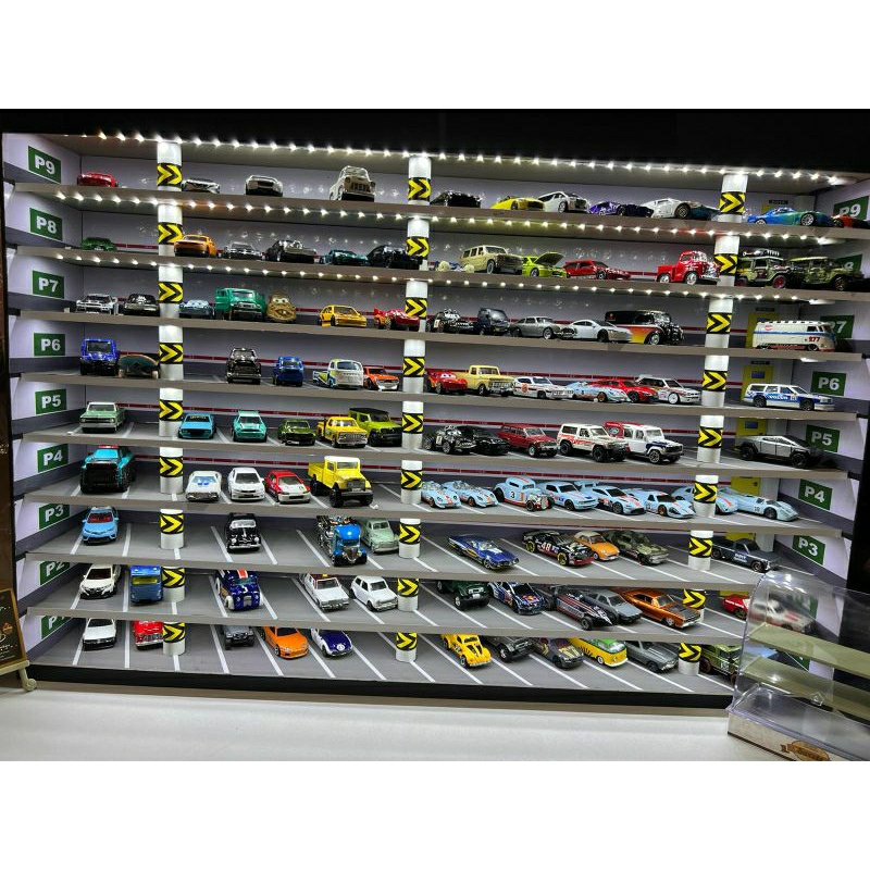 Rak HotWheels / Rak HotWheels Diecast Led / Rak Display Diecast Parkir / Rak Display Mainan