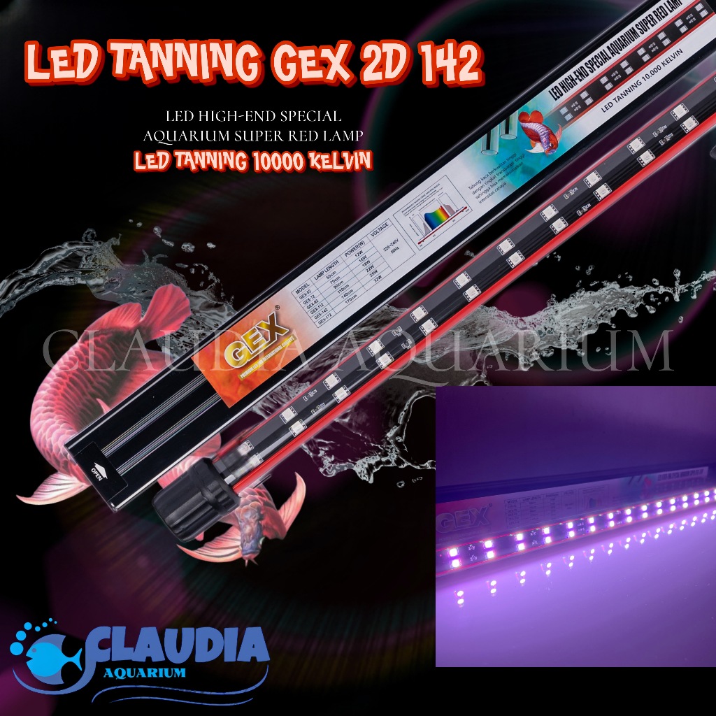 Lampu LED View Tanning Arwana SAKKAI PRO T8 2D GEX 142 10000K 25W Special Super Red Lamp Led Aquariu