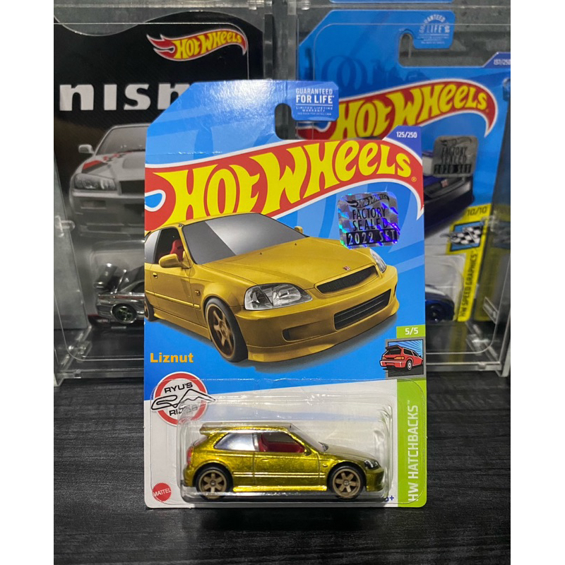 HotWheels 99 HONDA CIVIC TYPE R [EK9] / EK9, SUPER TREASURE HUNT / STH / THS, Gold / Emas, 2022 FACT
