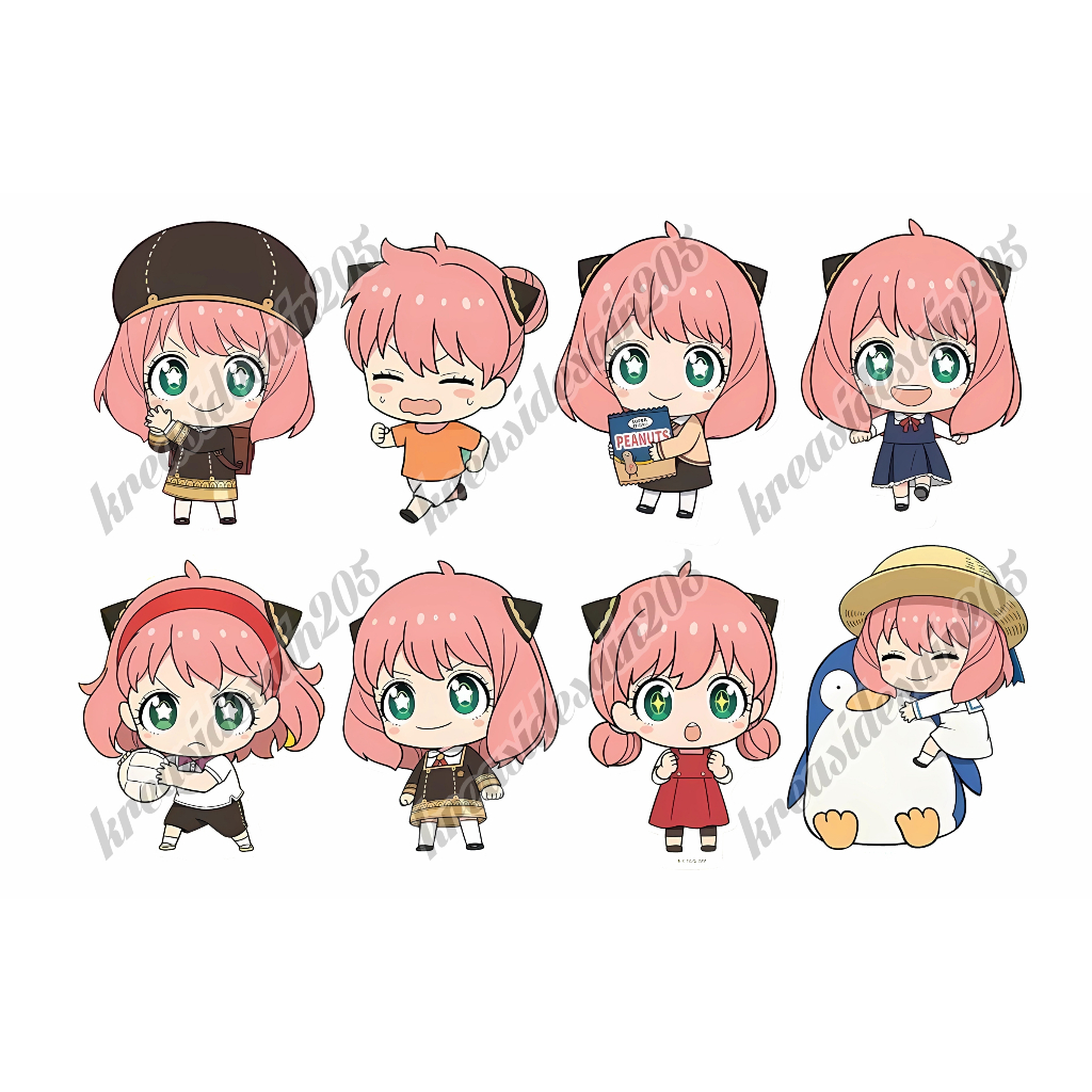 

anya forger/stiker spy x family/forger family/stiker anime /stiker laptop /stiker hp /stiker kulkas / stiker chibi /stiker motor