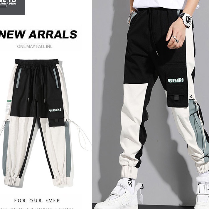 KODE HZB382 Celana cargo panjang pria jogger cargo basic OOTD Korean Style celana hip hop celana dan