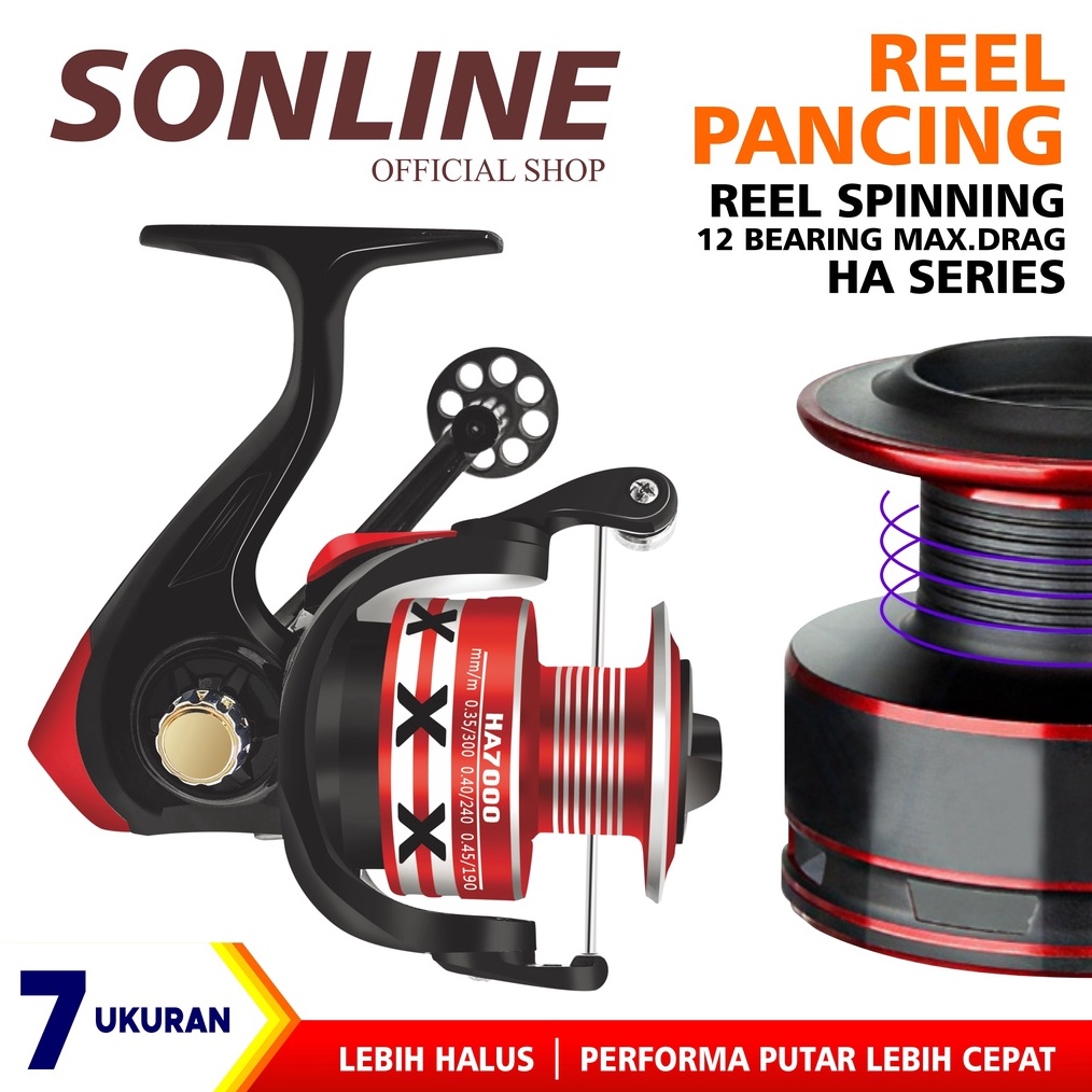 Terbaik SONLINE Reel Pancing Rell Rill Pancing Katrol Kerekan Pancing Fishing Reel Spool Metal Alumi