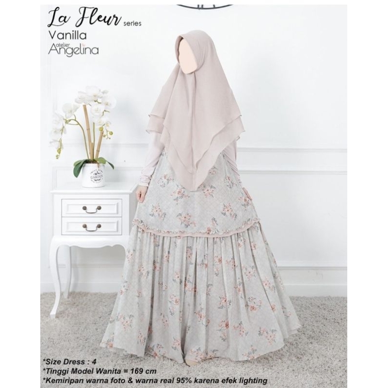 PRELOVED 1 set (dress+khimar) La fleur Atelier Angelina