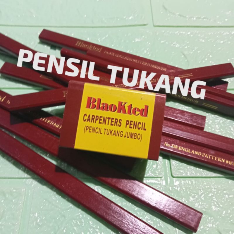 

Pensil tukang harga per pcs pensil kayu pensil gesek mesin motor mobil Blaokted gepeng tulisan Indah khat khot kaligrafi gepeh