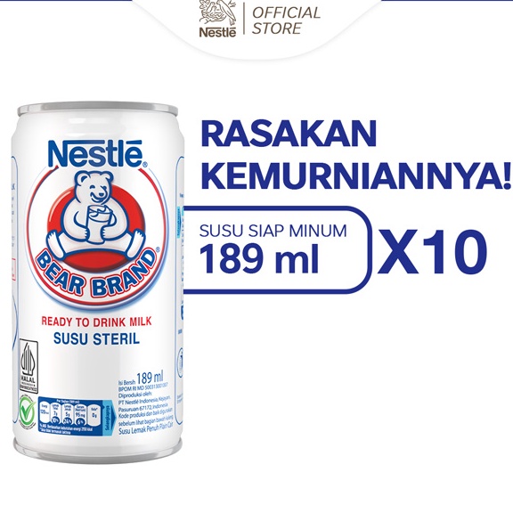 

B!g Sale BEAR BRAND Susu Kaleng Susu Beruang Susu Steril 189ml 10 pcs [132]