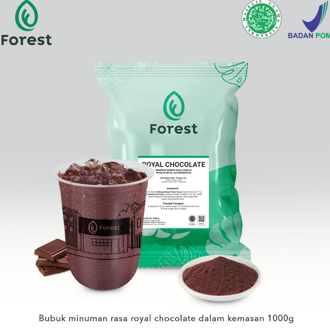 

[❇F97➢] Bubuk Minuman ROYAL CHOCOLATE Powder 1000 g - FOREST Bubble Drink Stock Terupdate