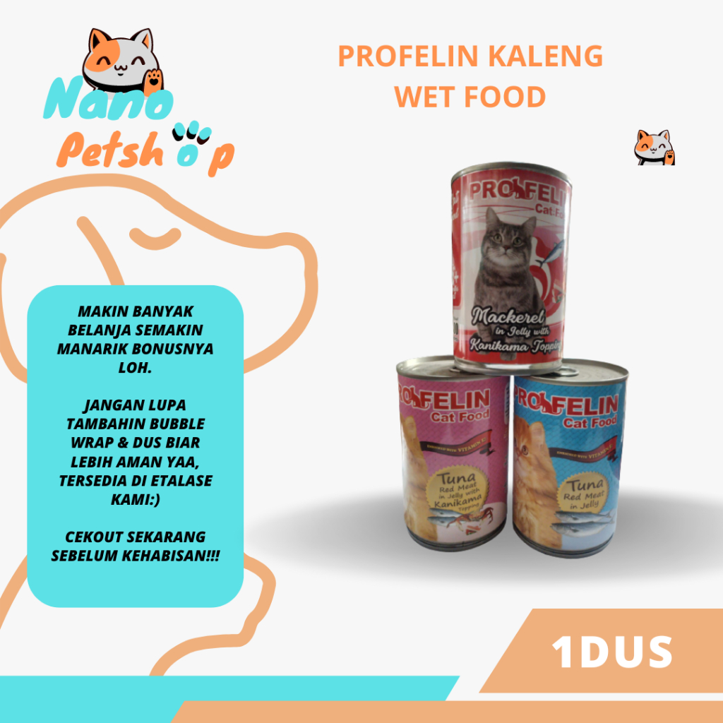 Makanan Kucing - Profelin kaleng wet food 400gr (1 dus isi 24)