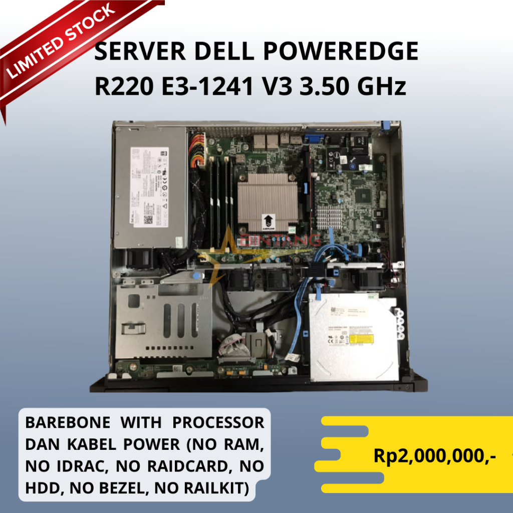 Server Dell Poweredge R220 E3-1241 V3 3.50 GHz SALE (Cek Deskripsi)