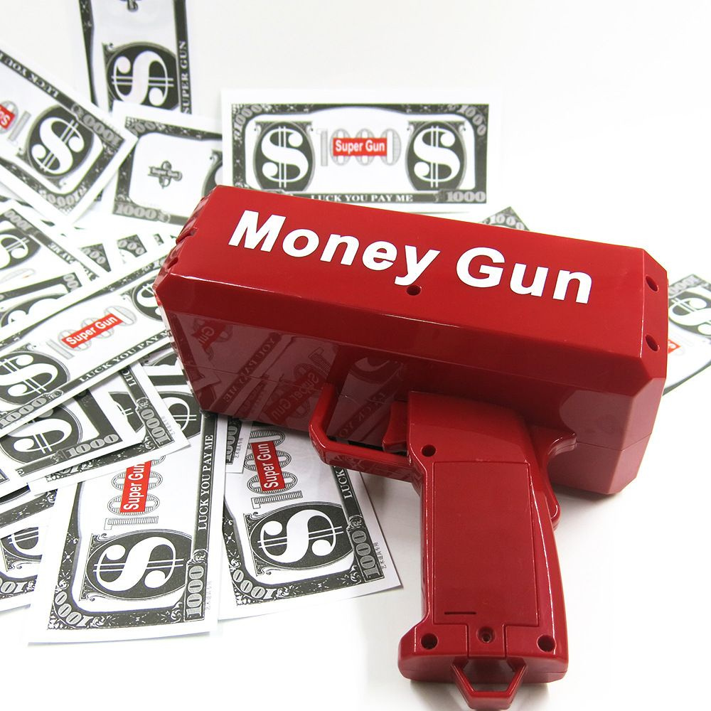 Mainan Supreme Money Gun Pistol Pistul Tembakan Uang Kertas Cash Elektrik