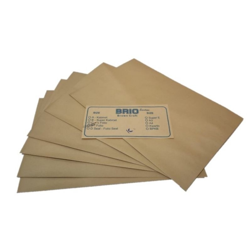 

AMPLOP COKLAT FOLIO BRIO 25 X 35 ISI 100 LEMBAR